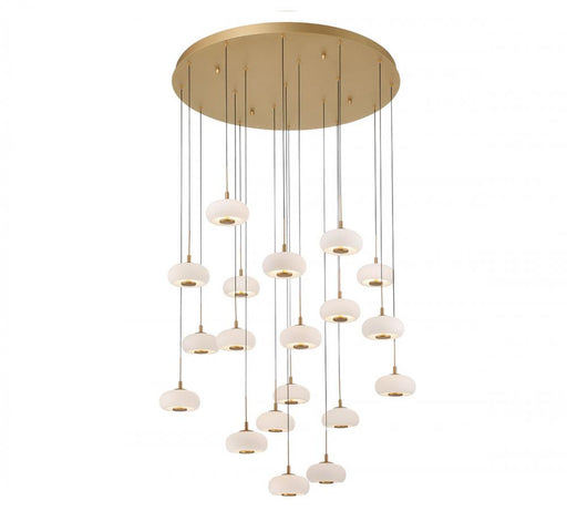 Lib & Co. CA Adelfia, 19 Light Round LED Chandelier, Painted Antique Brass