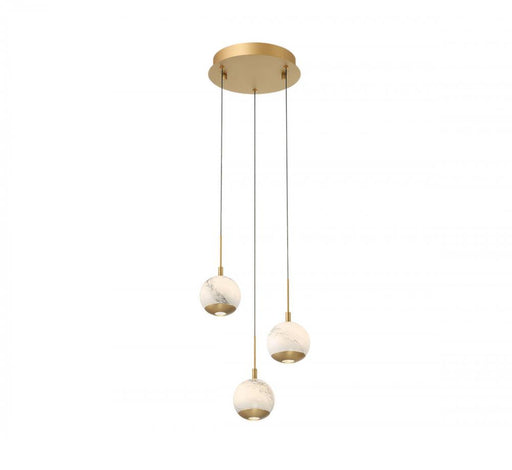 Lib & Co. CA Baveno, 3 Light Round LED Pendant, Painted Antique Brass