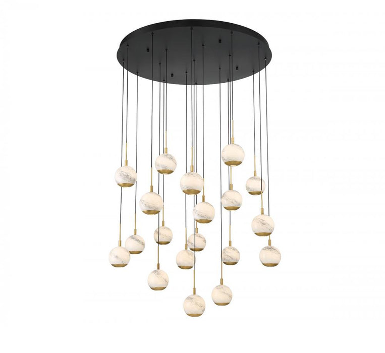 Baveno, 19 Light Round Led Chandelier, Matte Black | 10205-02