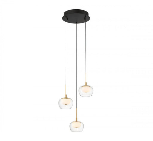 Lib & Co. CA Manarola, 3 Light Round LED Pendant, Matte Black