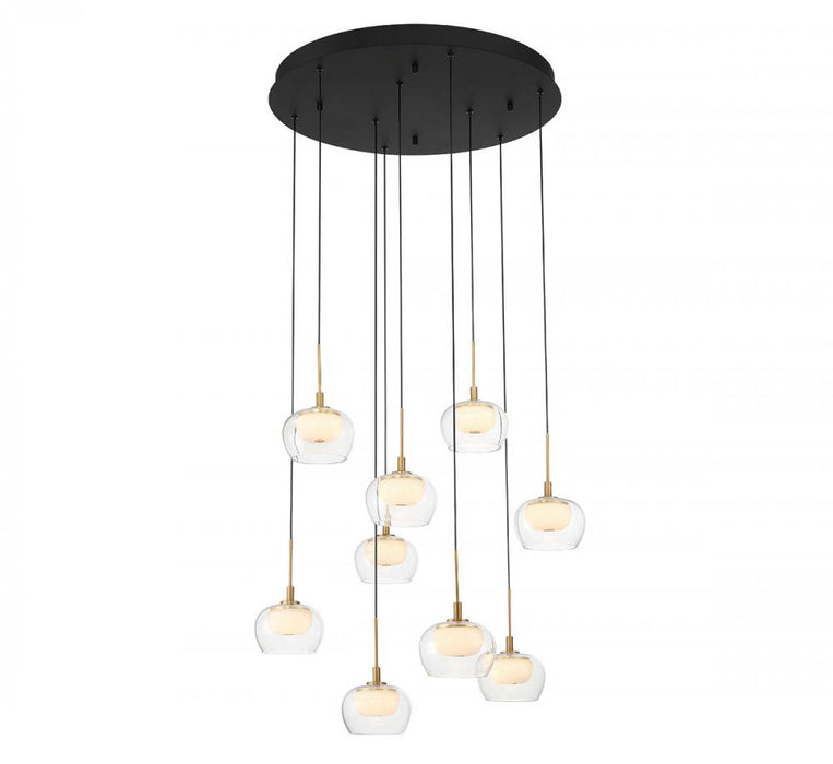 Lib & Co. CA Manarola, 9 Light Round LED Chandelier, Matte Black