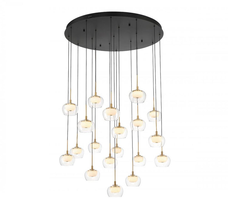 Lib & Co. CA Manarola, 19 Light Round LED Chandelier, Matte Black