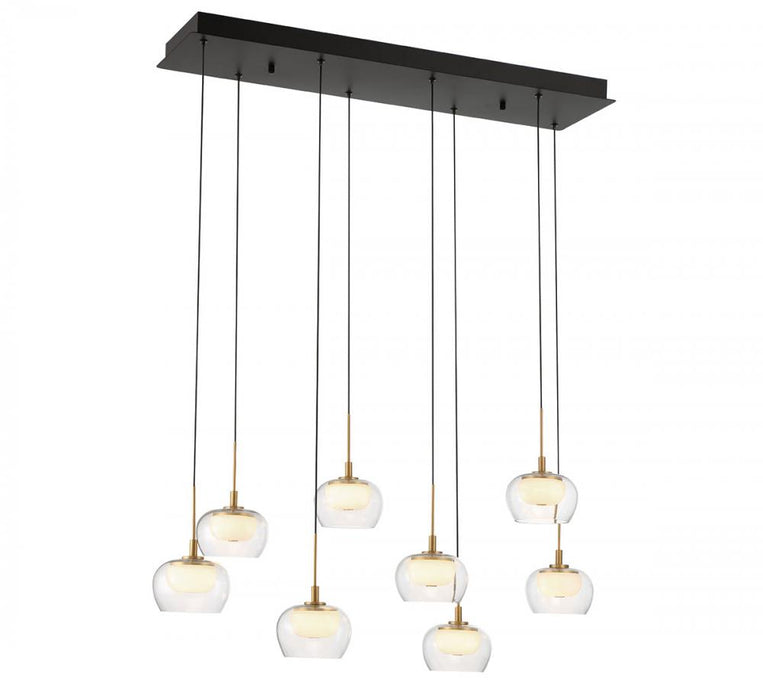 Lib & Co. CA Manarola, 8 Light Rectangular LED Chandelier, Matte Black