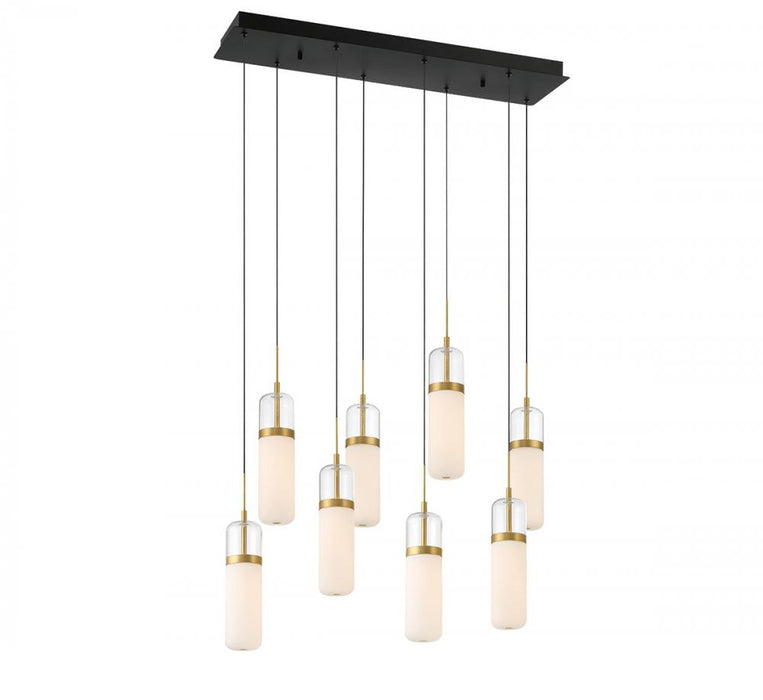 Lib & Co. CA Verona, 8 Light Rectangular LED Chandelier, Matte Black