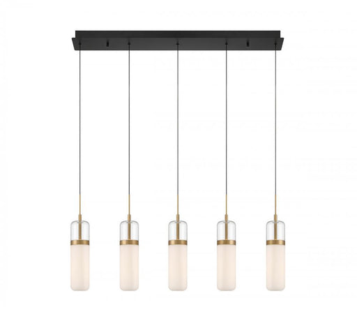 Lib & Co. CA Verona, 5 Light Linear LED Chandelier, Matte Black