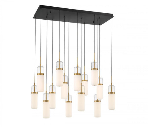 Lib & Co. CA Verona, 14 Light Rectangular LED Chandelier, Matte Black