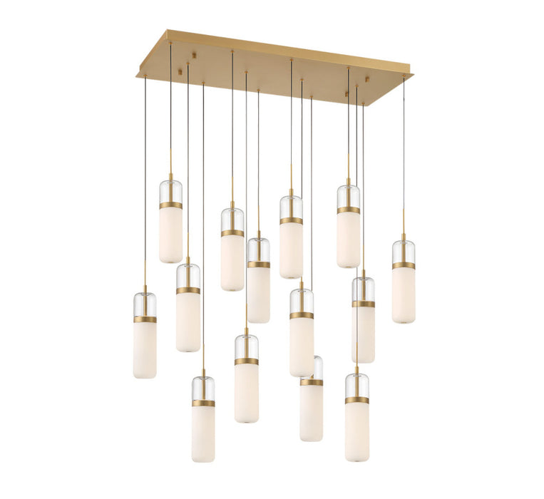 Verona, 14 Light Rectangular Led Chandelier, Painted Antique Brass | 10227-030