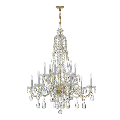 Crystorama Traditional Crystal 12 Light Spectra Crystal Polished Brass Chandelier