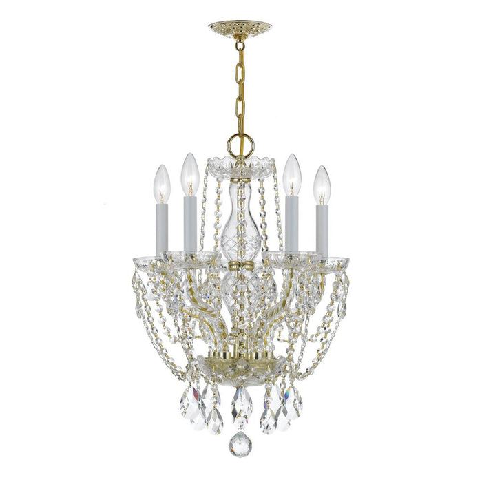 Crystorama Traditional Crystal 5 Light Spectra Crystal Polished Brass Mini Chandelier