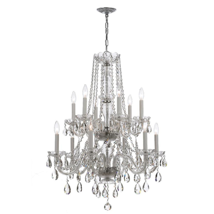 Crystorama Traditional Crystal 12 Light Swarovski Strass Crystal Polished Chrome Chandelier