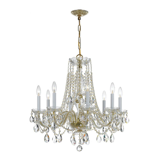 Crystorama Traditional Crystal 8 Light Spectra Crystal Polished Brass Chandelier