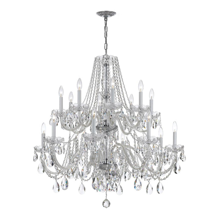 Crystorama Traditional Crystal 16 Light Hand Cut Crystal Polished Chrome Chandelier