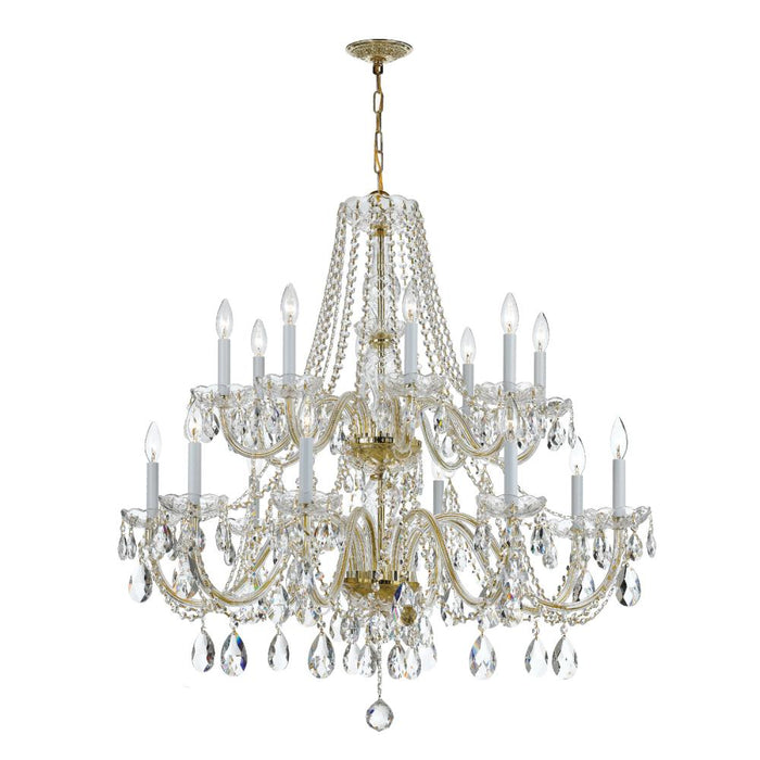 Crystorama Traditional Crystal 16 Light Spectra Crystal Polished Brass Chandelier