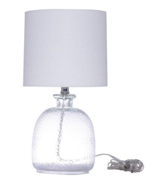 Craftmade 1 Light Textured Clear Glass Base Table Lamp