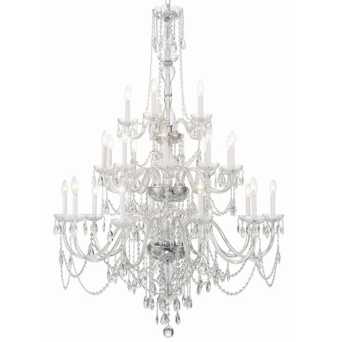 Traditional Crystal 25 Light Hand Cut Crystal Polished Chrome Chandelier | 1156-CH-CL-MWP
