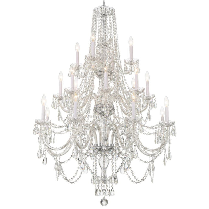 Traditional Crystal 20 Light Hand Cut Crystal Polished Chrome Chandelier | 1157-CH-CL-MWP