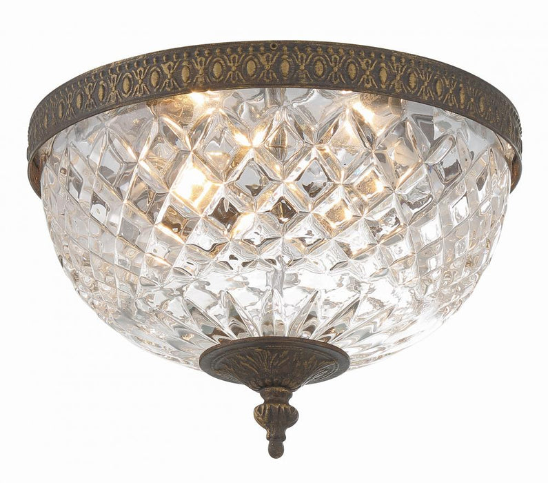 Crystorama Crystorama 2 Light English Bronze Crystal Flush Mount