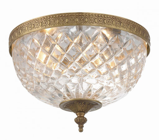 Crystorama Crystorama 2 Light Olde Brass Crystal Flush Mount