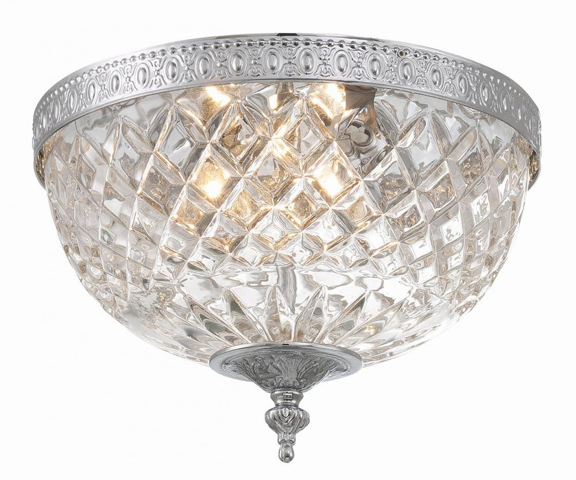 Crystorama Crystorama 3 Light Polished Chrome Crystal Flush Mount