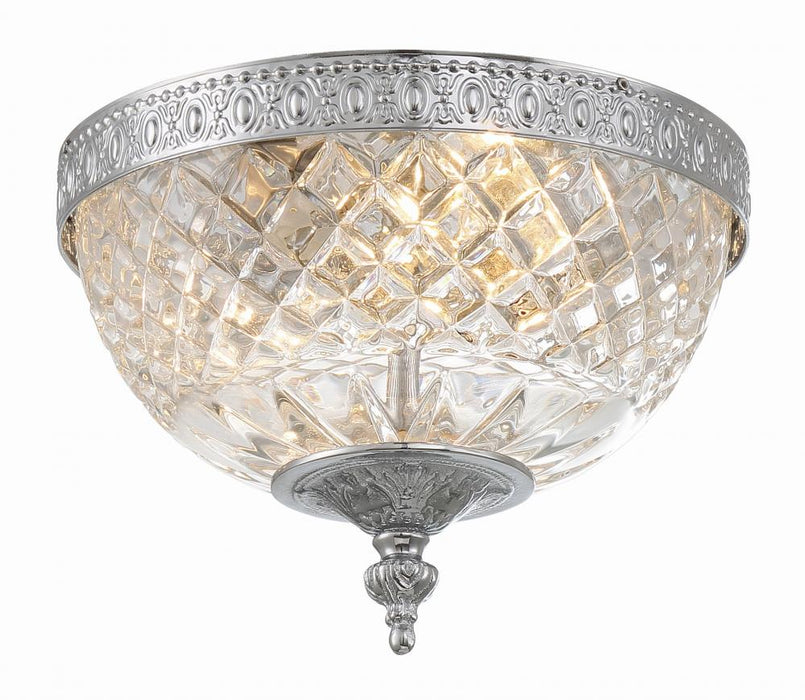 Crystorama Crystorama 2 Light Polished Chrome Crystal Flush Mount