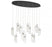 Lib & Co. CA Sorrento, 12 Light Oval LED Chandelier, Clear, Black Canopy