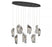 Lib & Co. CA Sorrento, 12 Light Oval LED Chandelier, Smoke, Black Canopy