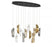 Lib & Co. CA Sorrento, 12 Light Oval LED Chandelier, Mixed with Copper Leaf, Black Canopy