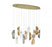 Lib & Co. CA Sorrento, 12 Light Oval LED Chandelier, Mixed with Copper Leaf, Gold Canopy