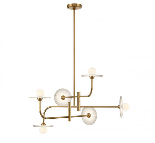 Lib & Co. CA Teramo, 6 Light LED Chandelier, Brushed Brass