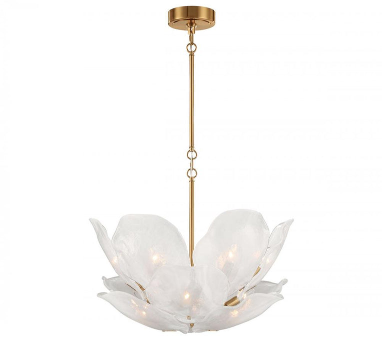 Corato, 12 Light Chandelier, Brushed Brass With Translucent White Glass | 12054-039