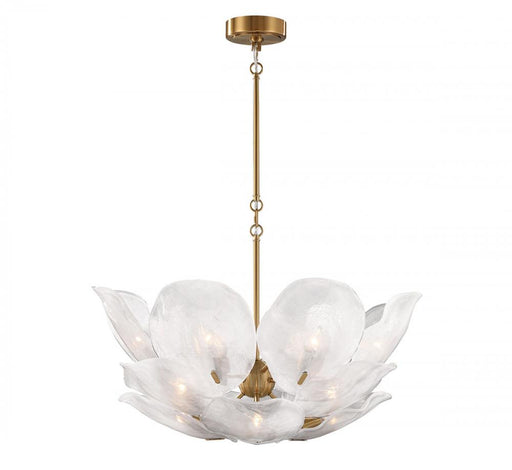 Corato, 16 Light Chandelier, Brushed Brass With Translucent White Glass | 12055-039