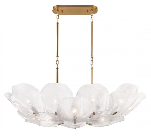 Corato, 14 Light Chandelier, Brushed Brass With Translucent White Glass | 12056-039
