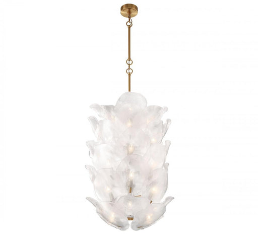 Corato, 40 Light Chandelier, Brushed Brass With Translucent White Glass | 12057-039