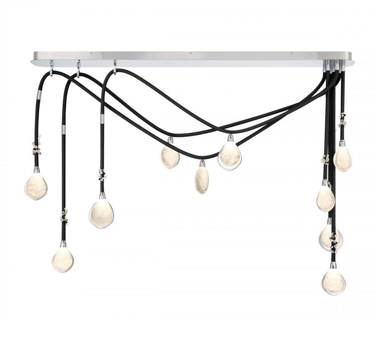 Bellissima, 10 Light Linear Led Chandelier, Black Sleeves | 12068-02