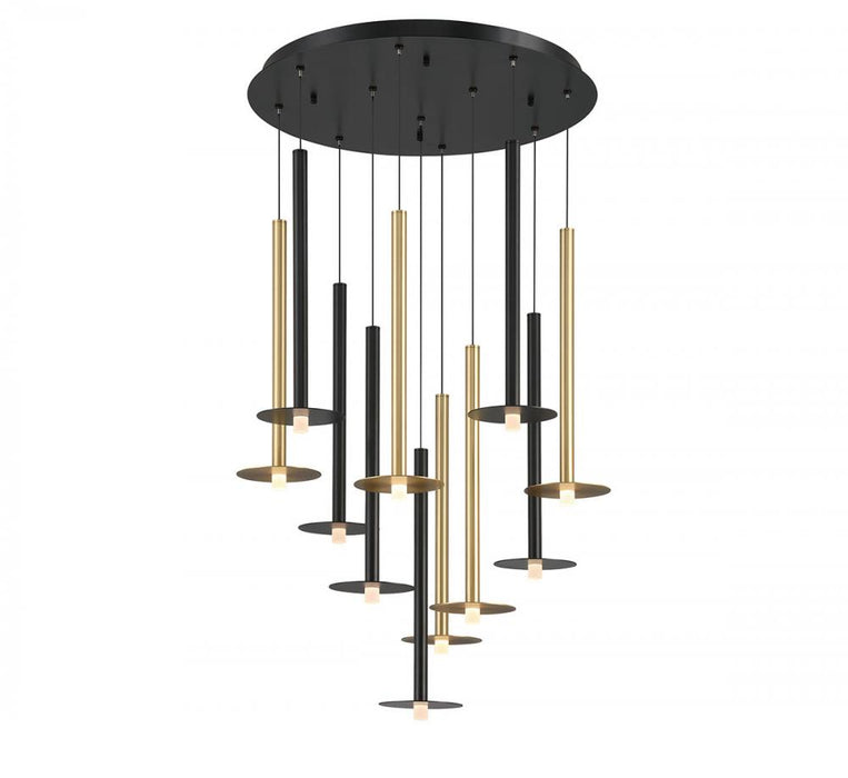 Lib & Co. CA Piatto, 11 Light Round LED Chandelier, Mixed