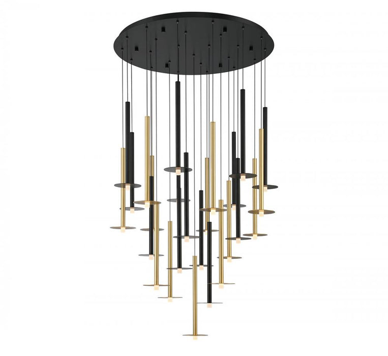 Lib & Co. CA Piatto, 25 Light Round LED Chandelier, Mixed