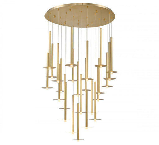 Lib & Co. CA Piatto, 25 Light Round LED Chandelier, Plated Brushed Gold
