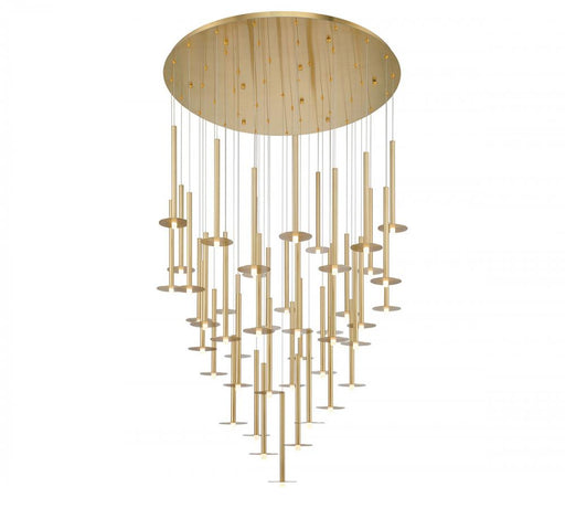 Lib & Co. CA Piatto, 44 Light Round LED Chandelier, Plated Brushed Gold