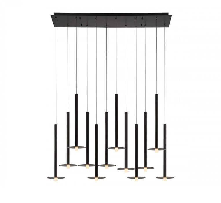 Lib & Co. CA Piatto, 12 Light Linear LED Chandelier, Matte Black