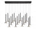 Lib & Co. CA Piatto, 16 Light Linear LED Chandelier, Matte Black