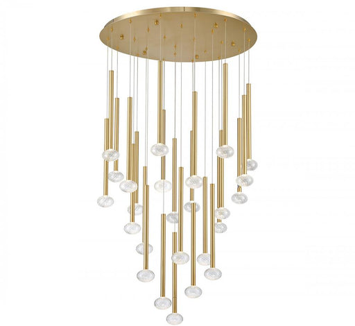 Lib & Co. CA Soffio, 25 Light Round LED Chandelier, Plated Brushed Gold