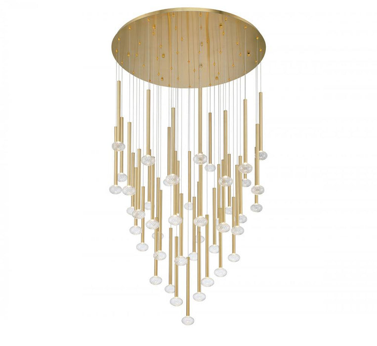 Lib & Co. CA Soffio, 44 Light Round LED Chandelier, Plated Brushed Gold