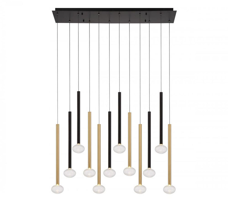 Lib & Co. CA Soffio, 12 Light Linear LED Chandelier, Mixed