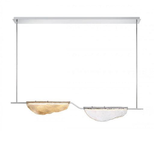 Lib & Co. CA Savona, 2 Light Linear LED Chandelier, Amber and Clear