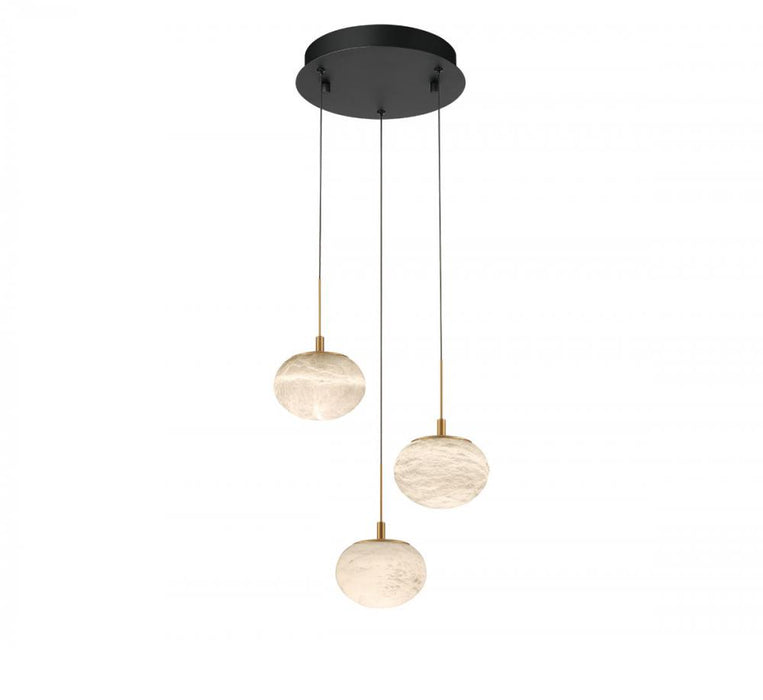 Lib & Co. CA Calcolo, 3 Light Round LED Pendant, Matte Black