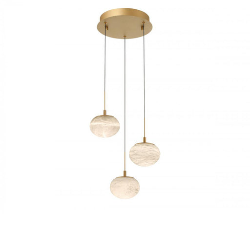 Lib & Co. CA Calcolo, 3 Light Round LED Pendant, Painted Antique Brass