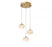 Lib & Co. CA Calcolo, 3 Light Round LED Pendant, Painted Antique Brass