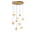 Lib & Co. CA Calcolo, 9 Light Round LED Chandelier, Painted Antique Brass