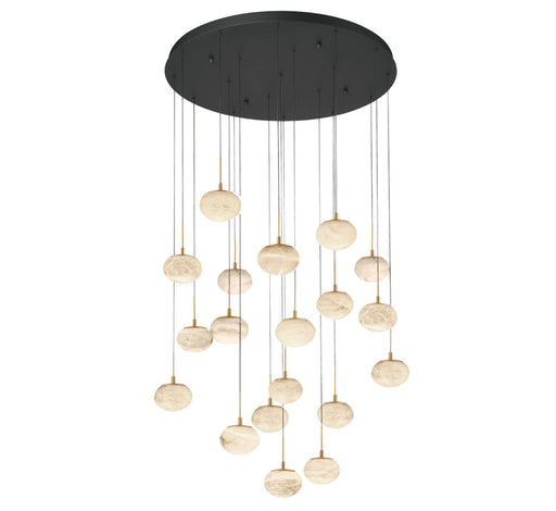 Calcolo, 19 Light Round Led Chandelier, Matte Black | 12122-02