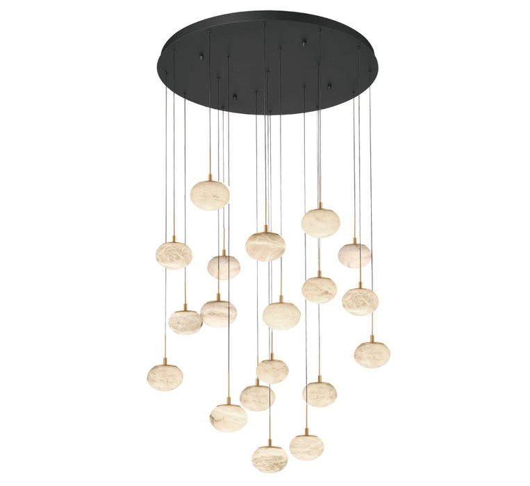 Calcolo, 19 Light Round Led Chandelier, Matte Black | 12122-02